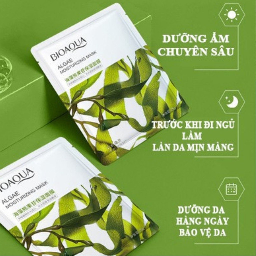 Mặt Nạ Giấy Trái Cây – Mặt Nạ Dưỡng Trắng Da Cấp Ẩm Giảm Mụn Mask Nội Địa Cao Cấp BIOAQUA 8 Vị Thiên Nhiên - Green Comes