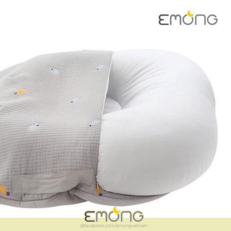 Gối chống trào ngược Emong Hàn Quốc - Vải cotton thêu cao cấp