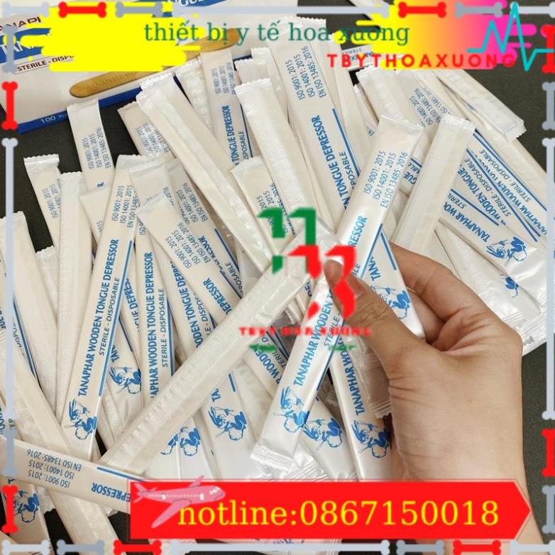 Đè lưỡi gỗ Tanaphar Hộp 100 que từ gỗ cây Bồ đề.