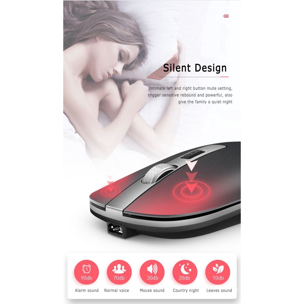 Chuột Bluetooth Không Dây 2.4g Có Thể Sạc Được | BigBuy360 - bigbuy360.vn