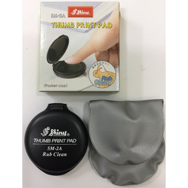 Hộp dấu lăn tay không dính tay Thump print pad Shiny SM-2A Rub clean - Lăn vân tay