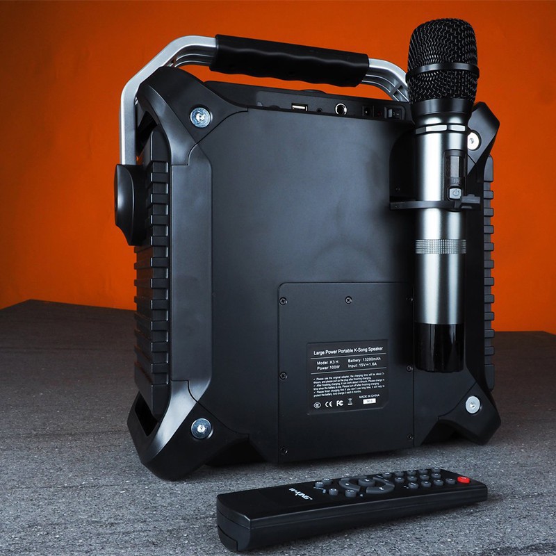 Loa karaoke bluetooth W-King K3H 100W tặng kèm mic hát karaoke, Loa di động, Pin cực lâu công suất lớn 100W- BH 12 tháng