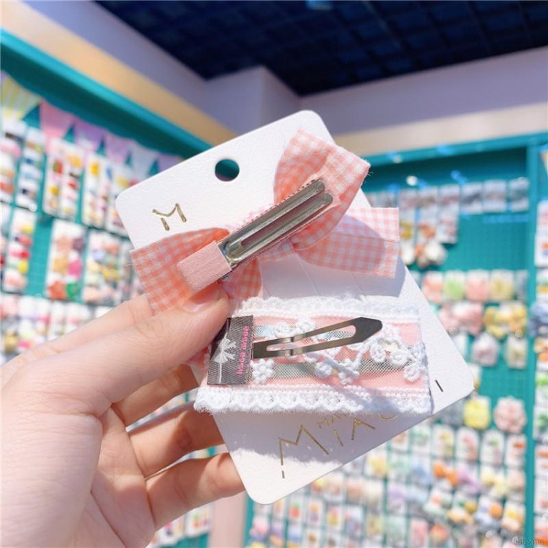 Kẹp Tóc Nơ Xinh Xắn Cho Bé Gái Vải Caro