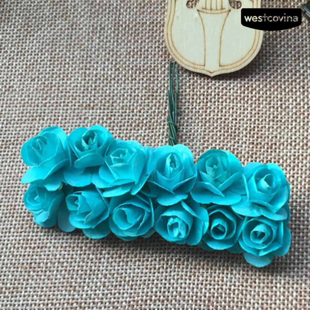 Bộ 12 Bông Hoa Hồng Nhân Tạo Trang Trí Tiệc