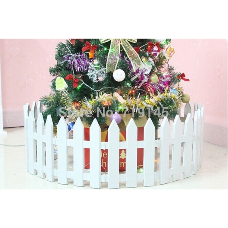 Hàng rào lắp ghép cao 30cm trang trí cây thông Noel, sân vườn