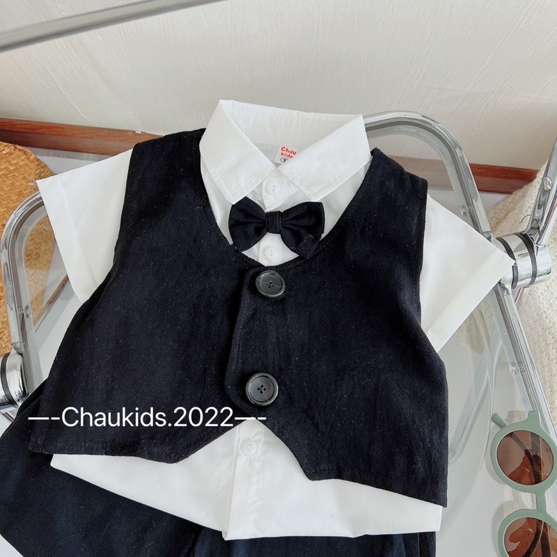 Sét công tử 3 chi tiết đen bé trai