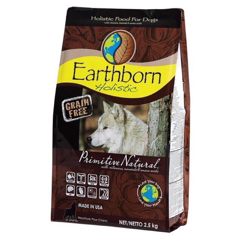 Thức ăn cao cấp cho chó trưởng thành tất cả các giống Earthborn Holistic Premitive Nature 2,5kg