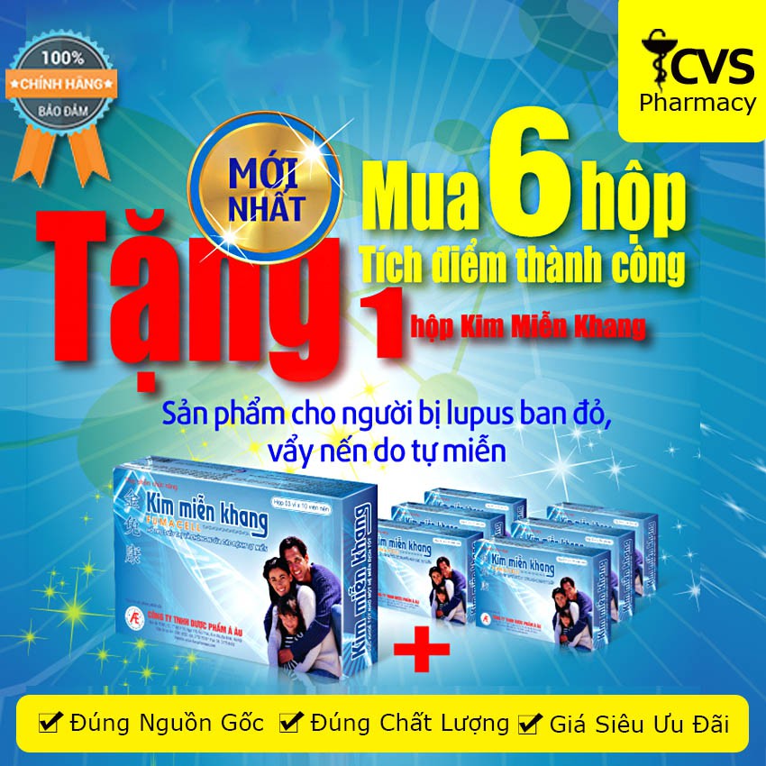[Combo 7 Hộp] Kim Miễn Khang (Mua 6 tặng ngay 1) - Viên Uống Hỗ trợ giảm Lupus Ban Đỏ, Vảy Nến - cvspharmacy