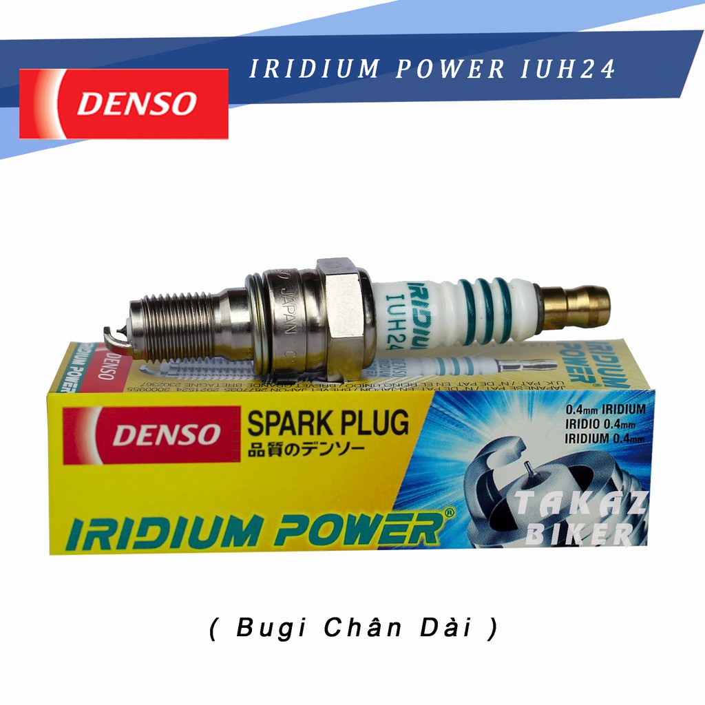 Bugi DENSO IRIDIUM POWER IUH24 (Chân côn ) : SH Ý ; PS ; Dylan ; AB 110 không Fi ; Click 110 - Made in Japan