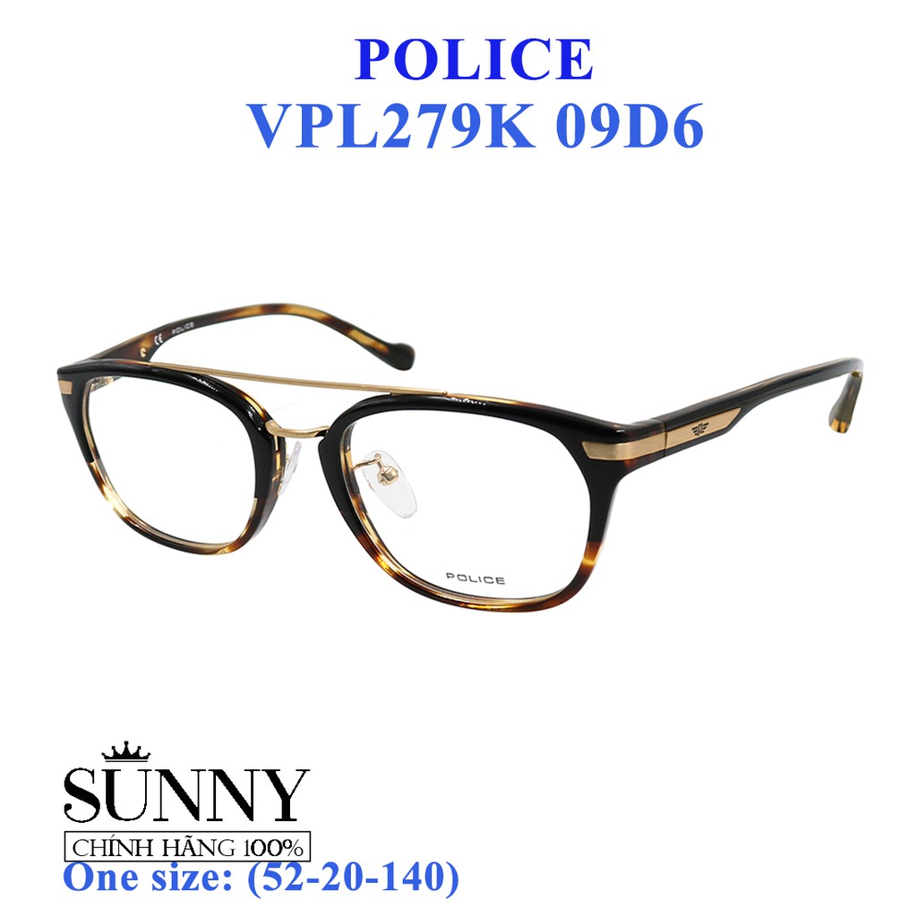 Gọng kính thời trang chính hãng nhiều màu Police VPL279K, thiết kế dễ đeo bảo vệ mắt