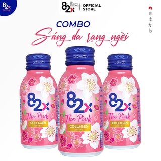 ( Lốc 3 chai ) 82X- The Pink Collagen nước uống đẹp da đến từ Nhật Bản ( 100ml/chai ).