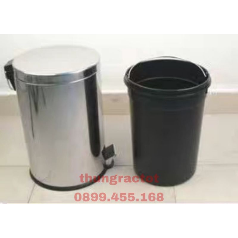 Thùng rác inox đạp chân 20l