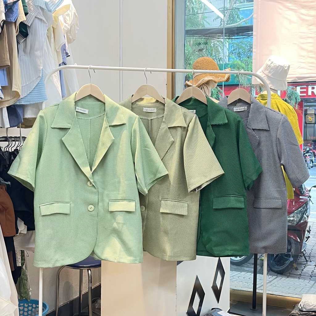 Áo vest kẻ caro tay lỡ SV792