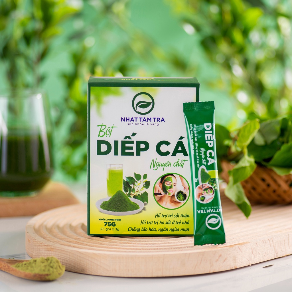 Bột diếp cá sấy lạnh nguyên chất giúp thanh nhiệt giải độc mát gan Nhất Tâm Trà