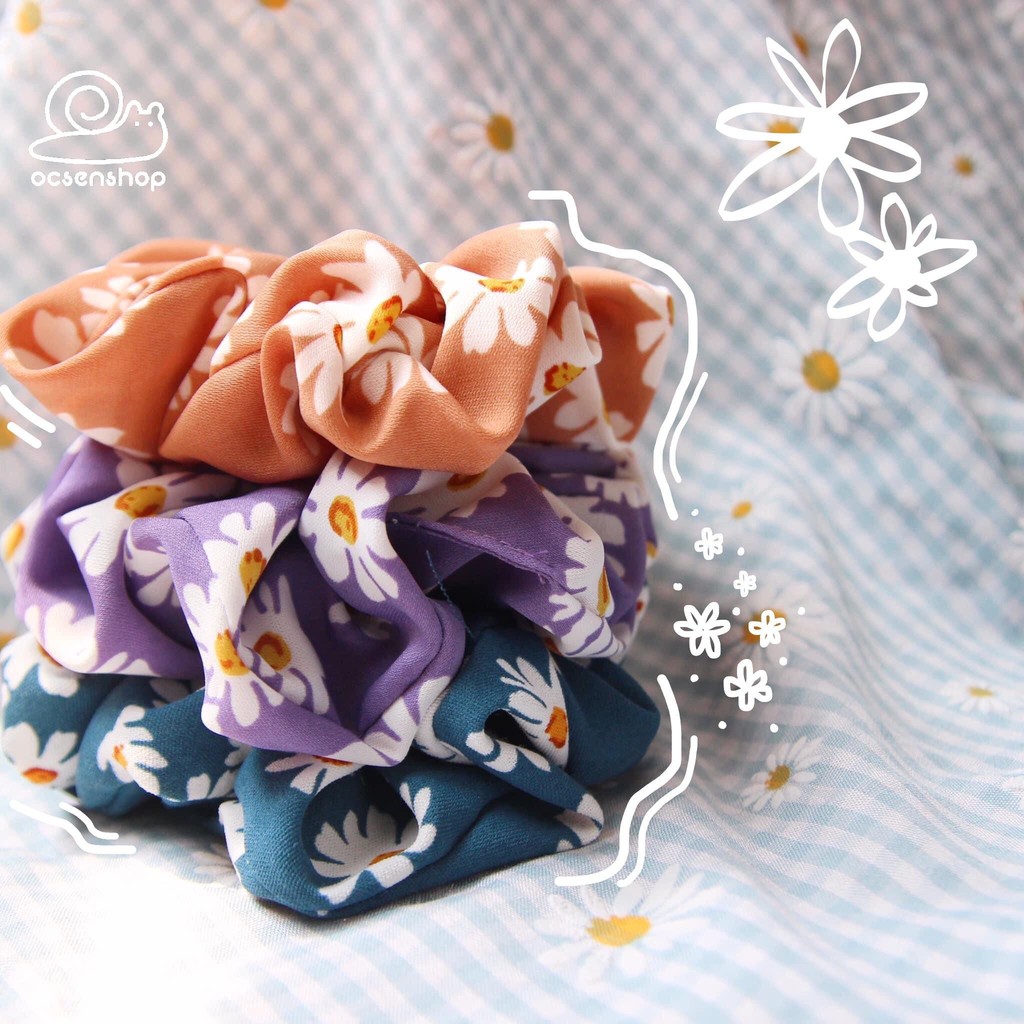 (Ocsenshop) Scrunchie hoạ tiết hoa cúc | BigBuy360 - bigbuy360.vn