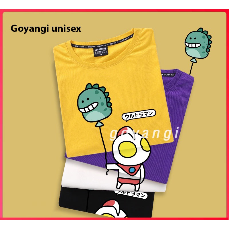 Áo thun tay lỡ goyangi Siêu nhân cute nam nữ dáng rộng oversize phong cách Hàn Quốc