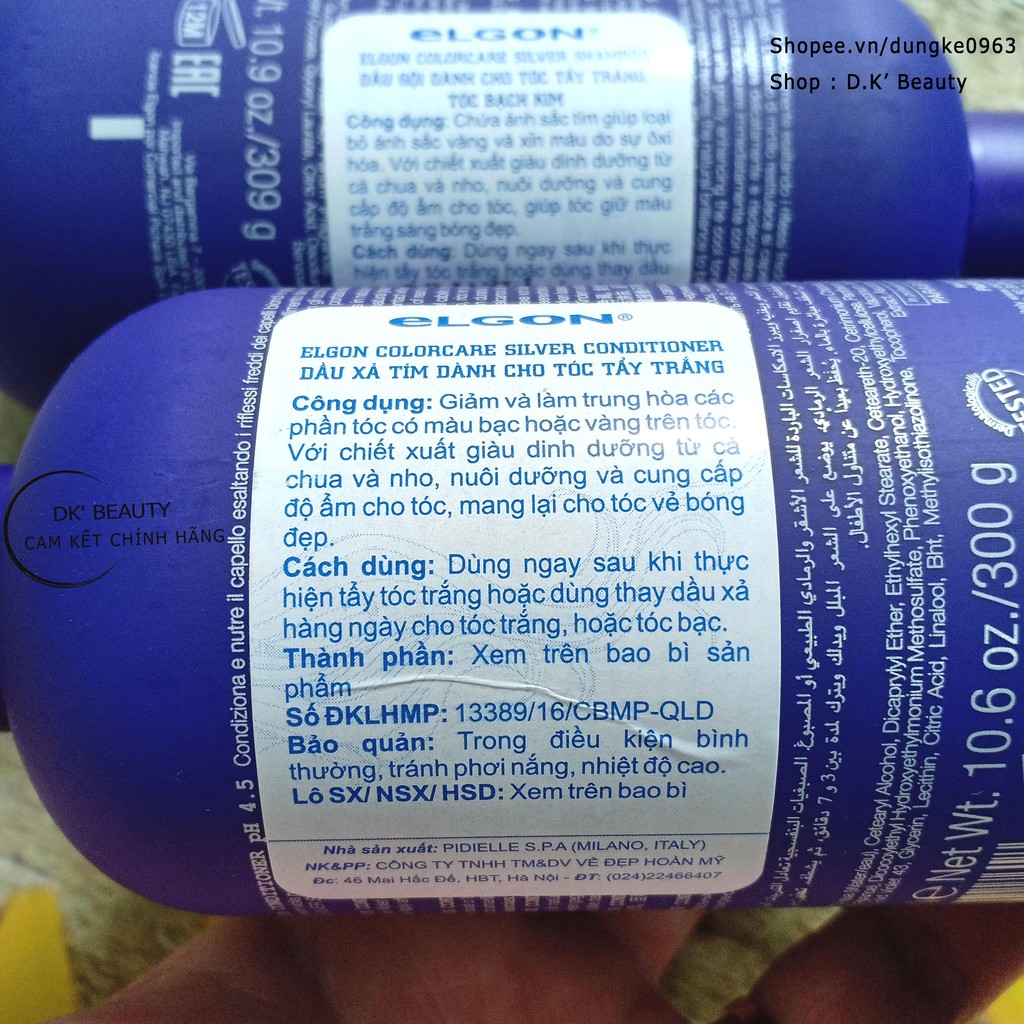 🥇Dầu Gội Tím Elgon Khử Vàng Giữ Màu Cho Nền Tóc Sáng | BigBuy360 - bigbuy360.vn