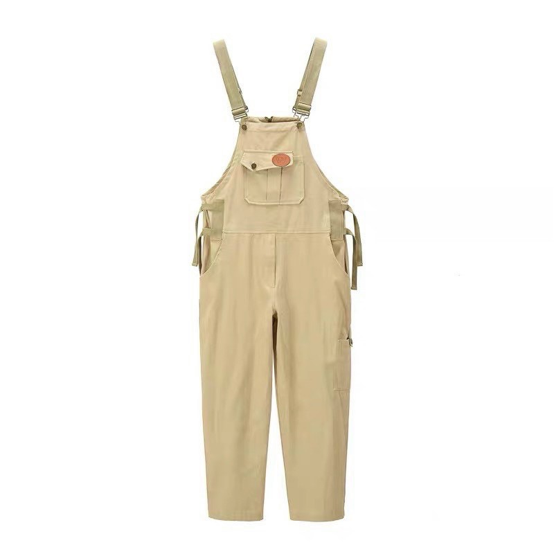 Yếm kaki kèm logo khoá zip-2 màu
