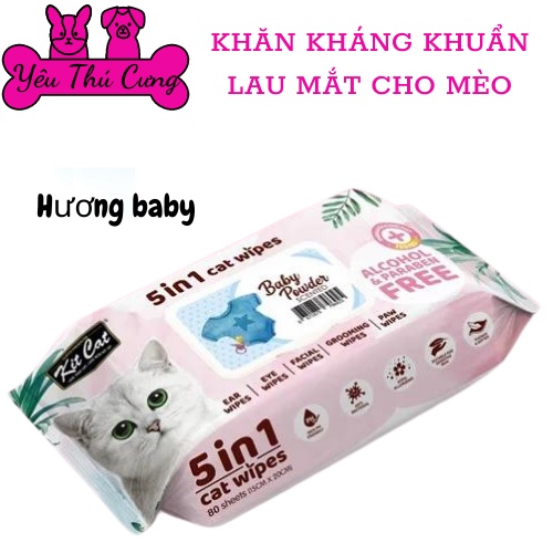 Khăn ướt kháng khuẩn cho mèo Kit cat-YÊU THÚ CƯNG