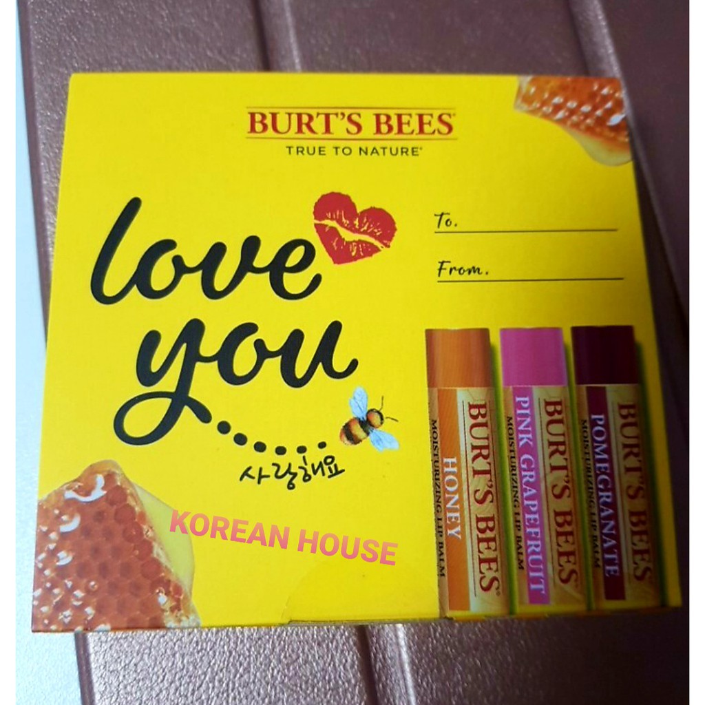 (Chính hãng) SET SON DƯỠNG SÁP ONG PHIÊN BẢN ĐẶC BIỆT BURT'S BEES_LOVE YOU_Siêu xinh