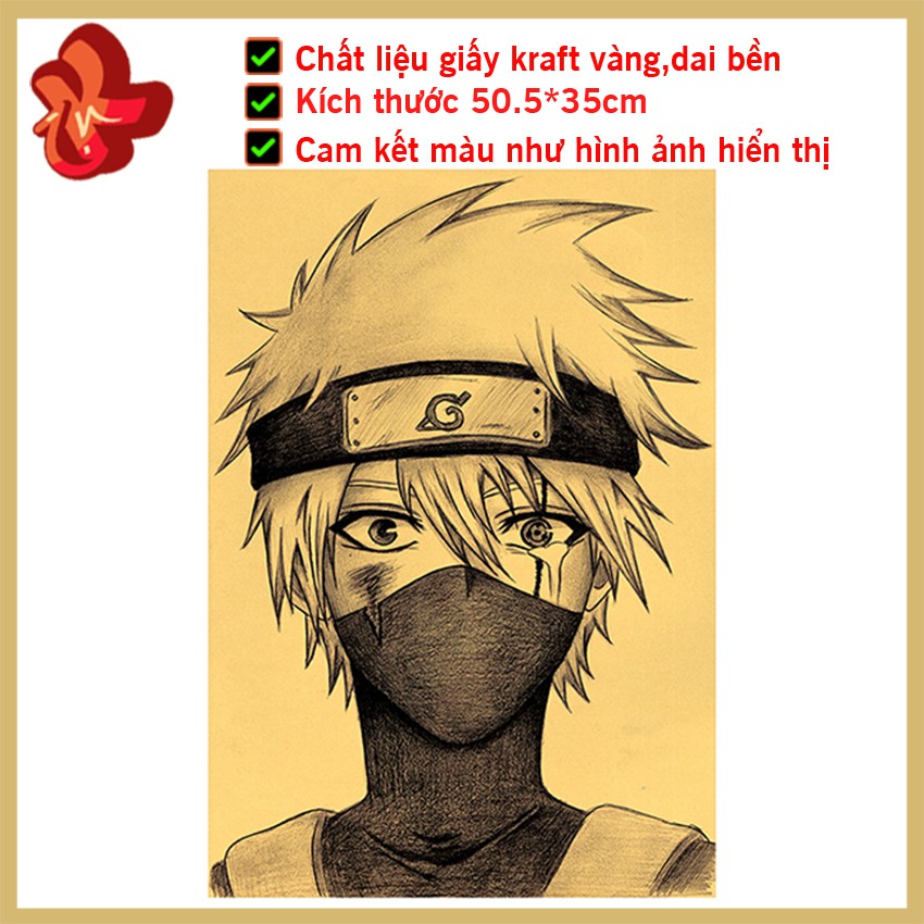 [BO6O] Tranh poster treo tường, tấm áp phích phim Naruto Kakashi thời niên thiếu