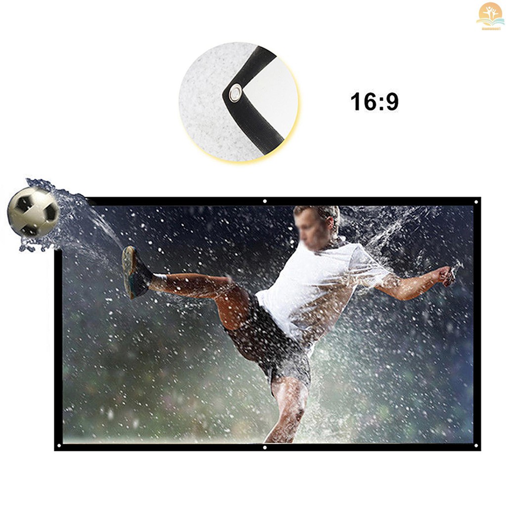 Màn Chiếu Treo Tường H100 100 '' Hd 16: 9 100 Inch Có Thể Gấp Gọn Tiện Dụng Cho Gia Đình / Văn Phòng