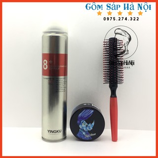 COMBO Sáp Vuốt Tóc Nam BluMaan Styling Meraki (Bản Tê Giác Xanh ) + Gôm Xịt tóc  Phủ Cứng 8+ Spray‼️‼️‼️ tăng lược