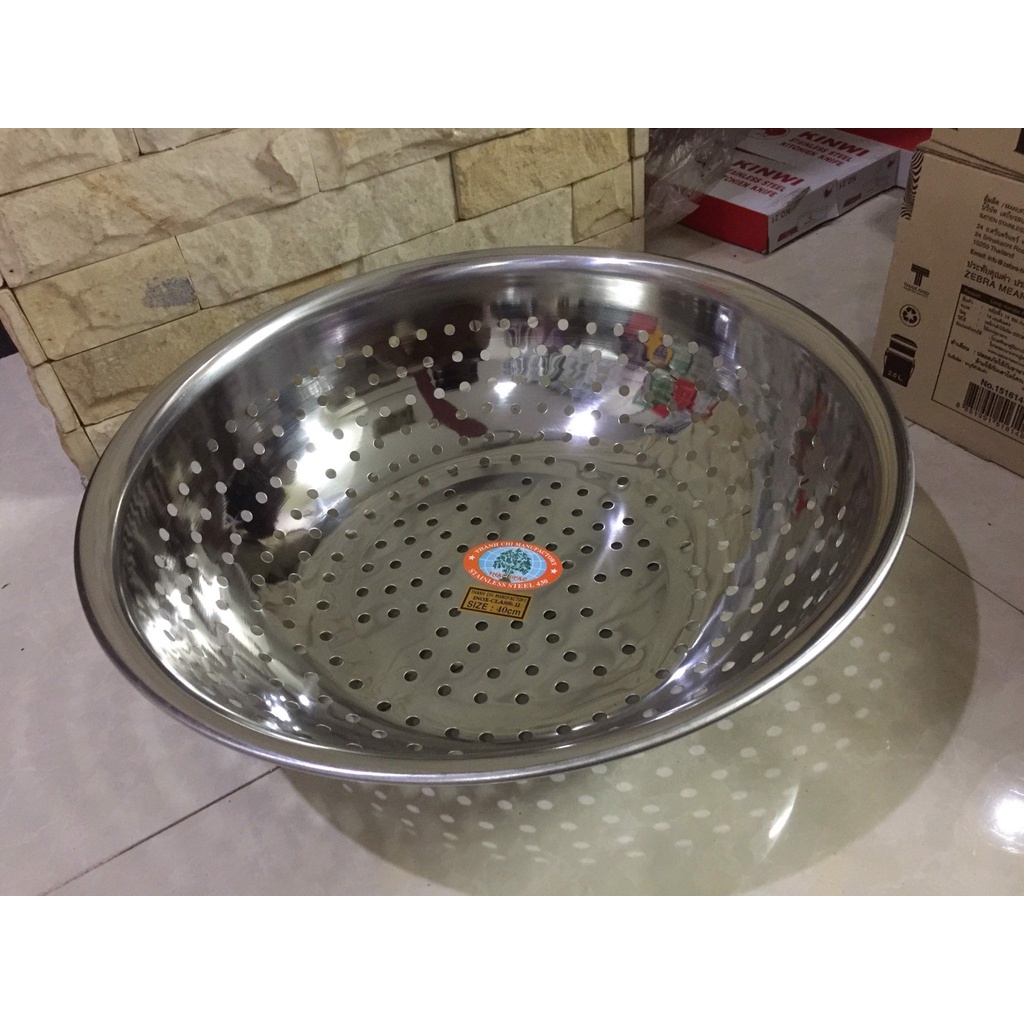 Rổ inox sâu lòng - đột lỗ CNC dày dặn sáng bóng