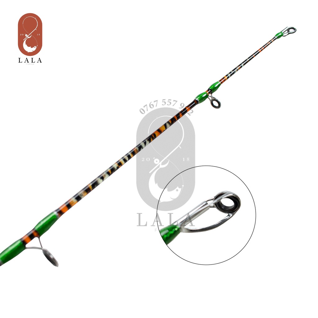 Cần câu máy Coastline TIGER SHARK 2m1/2m4 (Da beo-Fuji Oring) đầu bu chống xoắn