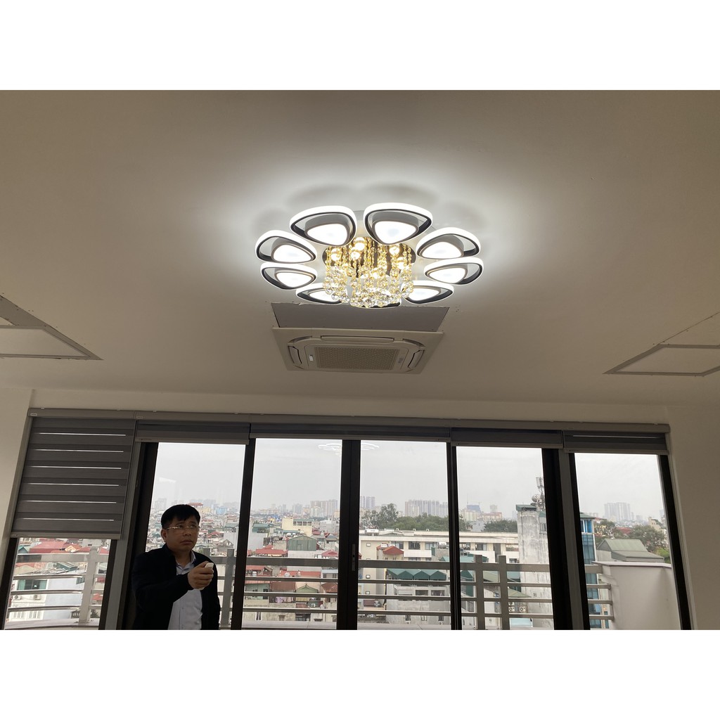 Đèn ốp trần phòng khách phòng ngủ trang trí 5 cánh phale tăng chỉnh sáng hiện đại có 3 chế độ sáng tăng chỉnh Mã 2066/5