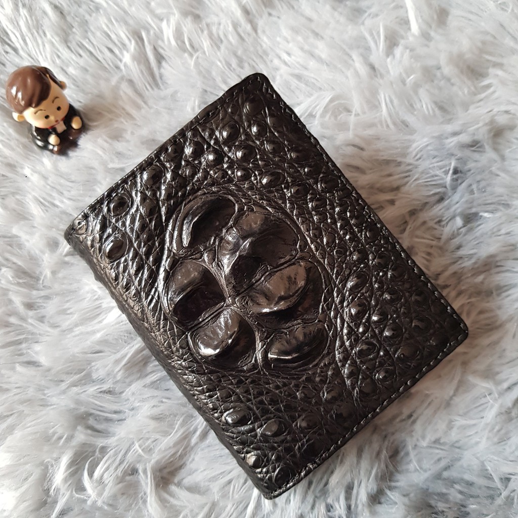 Ví Da Cá Sấu, Da Gù | Ví Cá Sấu 2 Mặt, Ví Da Cá Sấu, Bóp Cá Sấu, Ví Cá Sấu Màu Đen | Dáng Đứng, Bóp 