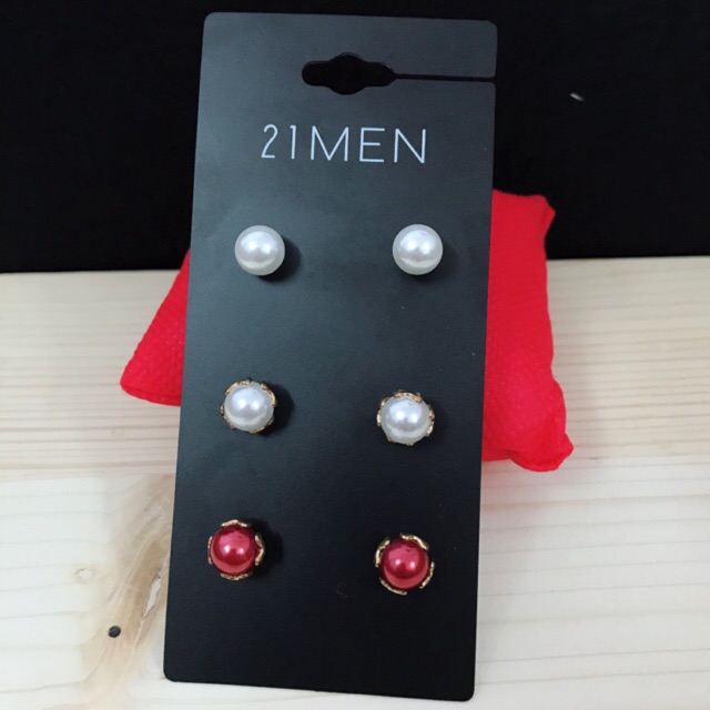 Set 3 bông tai hột F21