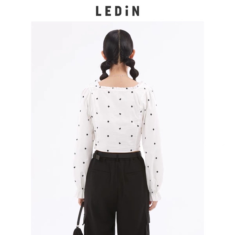 Áo trắng hoạ tiết Ledin