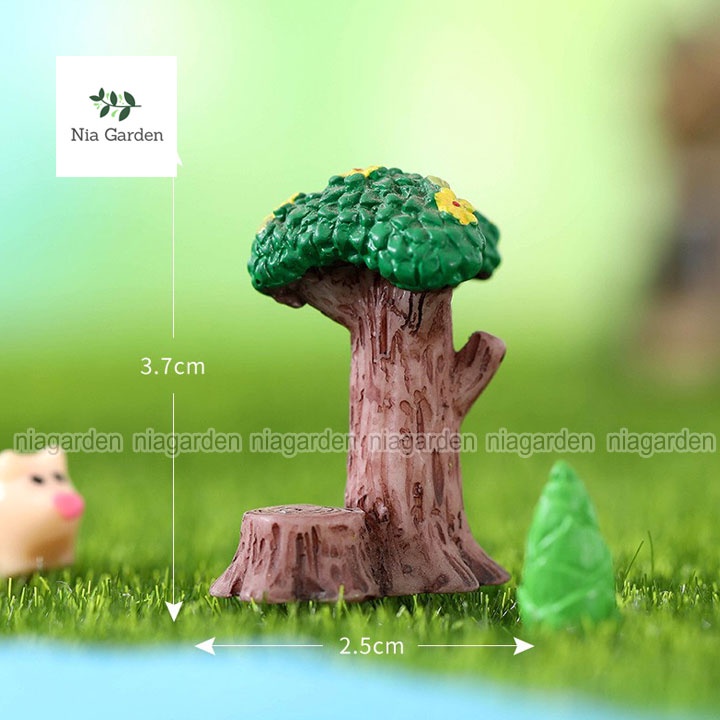 Tiểu cảnh trang trí sen đá chậu cây vườn terrarium bể cá bàn học mô hình bảng hiệu vườn cây mini Nia Garden N5