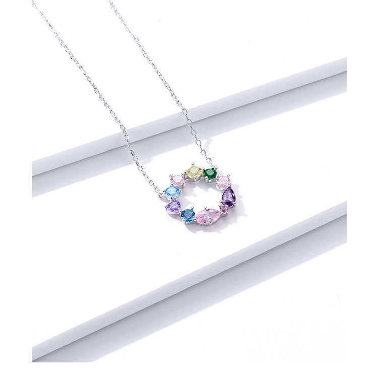 Dây chuyền Bamoer bằng bạc 925 hình vòng hoa thời trang cho nữ BSN178