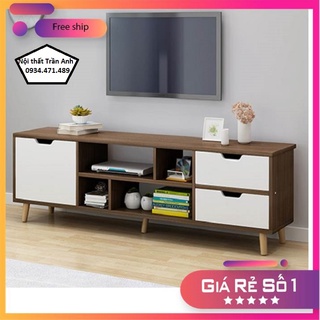 Kệ tivi treo tường phòng khách hiện đại dài 1m4, Kệ tivi gỗ giá rẻ BAH014