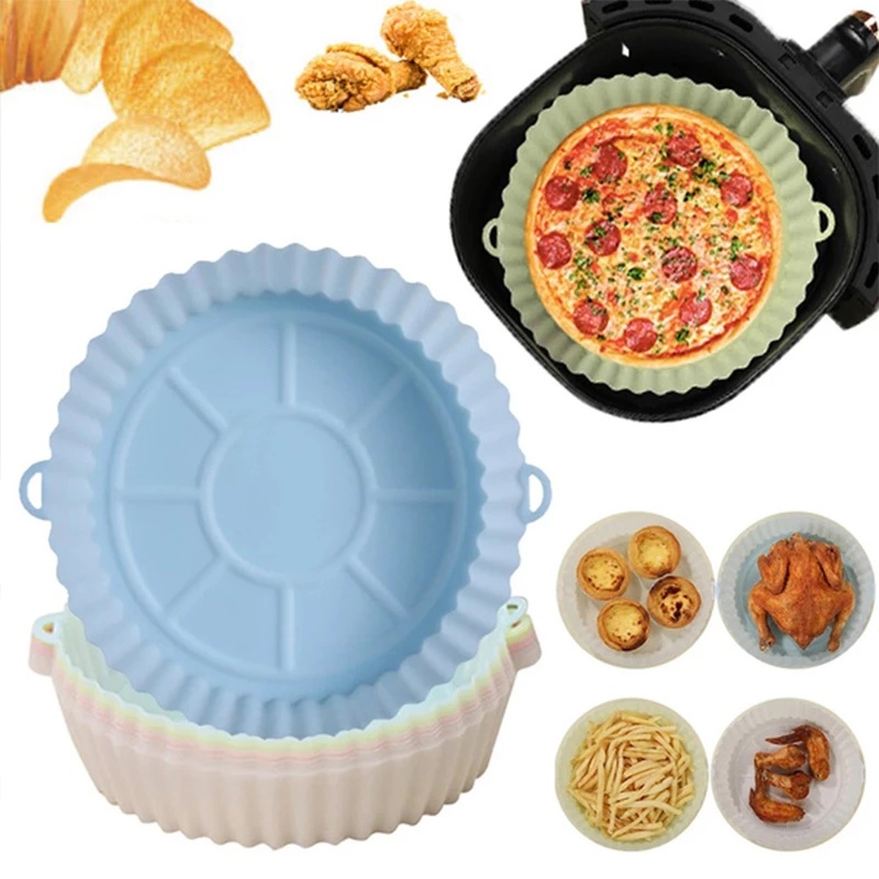 Chảo Chiên Không Dầu Hình Tròn Bằng Silicone Đa Năng Có Thể Tái Sử Dụng Cho Lò Vi Sóng / Tủ Lạnh