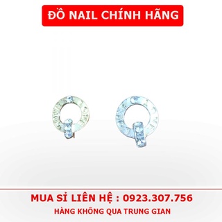 Charm nail hình tròn , charm đá gắn móng hàng cao cấp mẫu chữ love