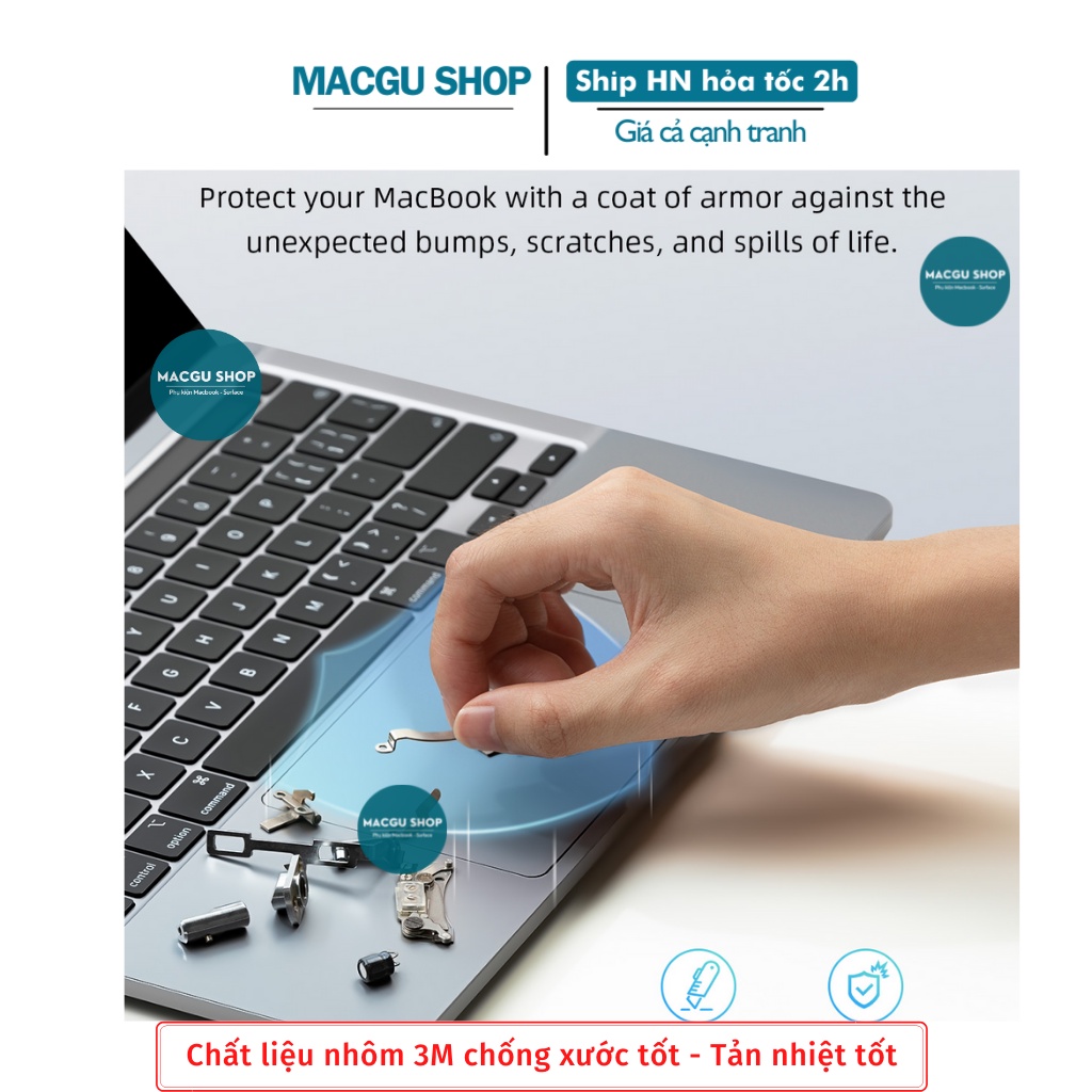 BỘ DÁN MACBOOK 3M INNOSTYLE JRC GUARD 6-In-1. Dán macbook cao cấp, chống trầy xước, tản nhiệt tốt - DM07
