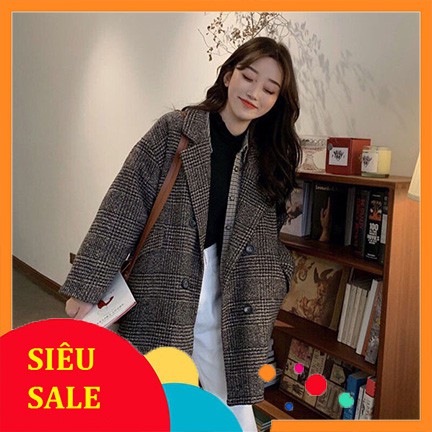 áo khoác dạ kẻ nữ, áo dạ blazer 2 lớp dày dặn, túi đắp với thiết kế sang trọng và lịch sự (ảnh thât/video/quà tặng)