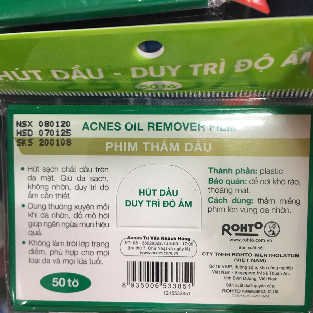 [CHÍNH HÃNG] PHIM THẤM DẦU ACNES 50 TỜ | BigBuy360 - bigbuy360.vn