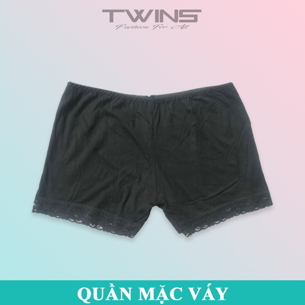Quần lót mặc trong váy nữ chống cuộn chất cotton phối chân ren mềm mịn thoáng mát thấm hút mồ hôi size 40kg-60kg
