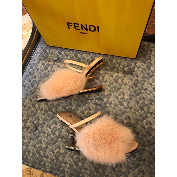 Giày cao gót nữ Fendi FD lồng cừu thời trang cao cấp