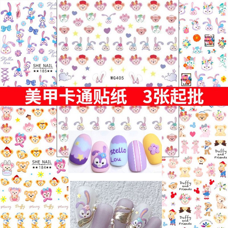 sticker thỏ trang trí móng tay-stick con vật kute