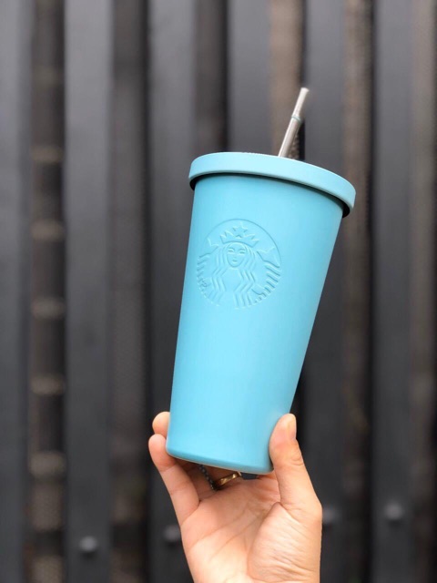 Ly STARBUCKS mẫu Coldcup Matte limited, logo khắc cực chất, tông màu pastel sành điệu