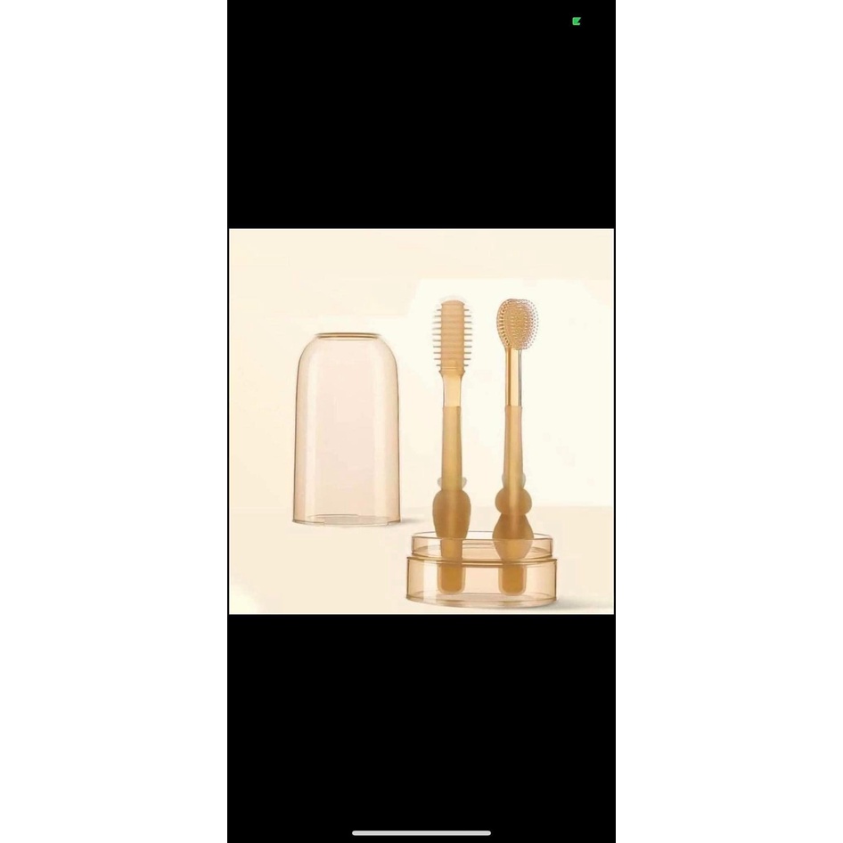 Set bàn chải tưa lưỡi silicon, kèm cốc cho bé