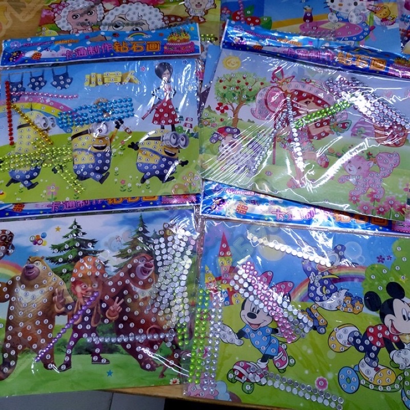 Tranh đính đá thủ công cho bé khổ to 19x26