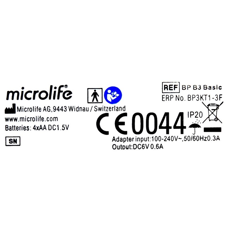 Máy đo huyết áp điện tử bắp tay Microlife B3 Basic thế hệ 4G - Thương hiệu Thụy Sỹ - Bảo hành 5 năm - Hàng chính hãng