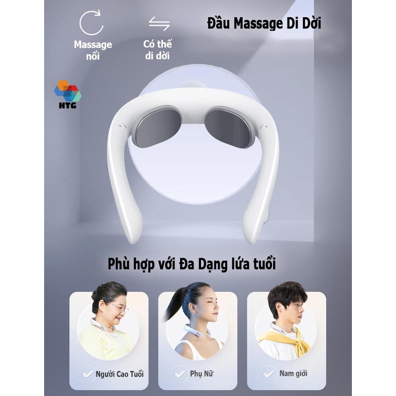 Máy massage cổ vai gáy Huawei Jeeback G6 nâng cấp massage 3 cấp nhiệt. kết nối app, 4 khu vực massage nhiệt, siêu nhỏ