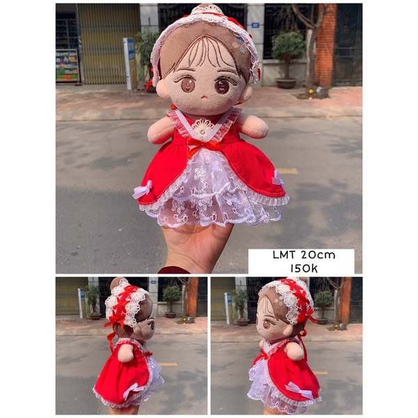 Váy đỏ xinh xắn dành cho doll 20cm